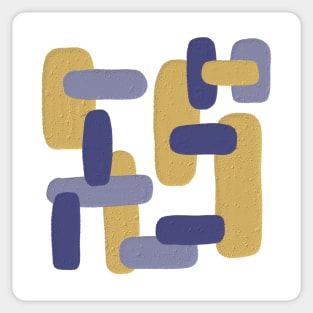 Abstract Blue and Mustard Geo Shapes Sticker